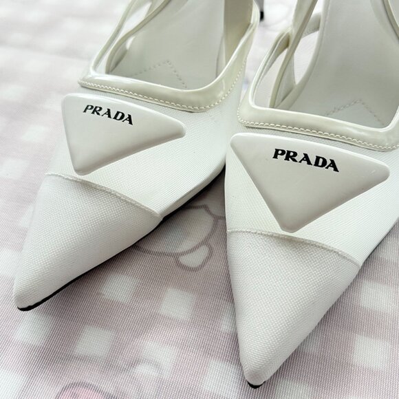Prada Mesh Fabric Slingback Pumps - Picture 3 of 7